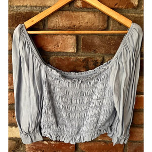 Cottage Core Forever 21 Smocked Top in Periwinkle Blue - size Large